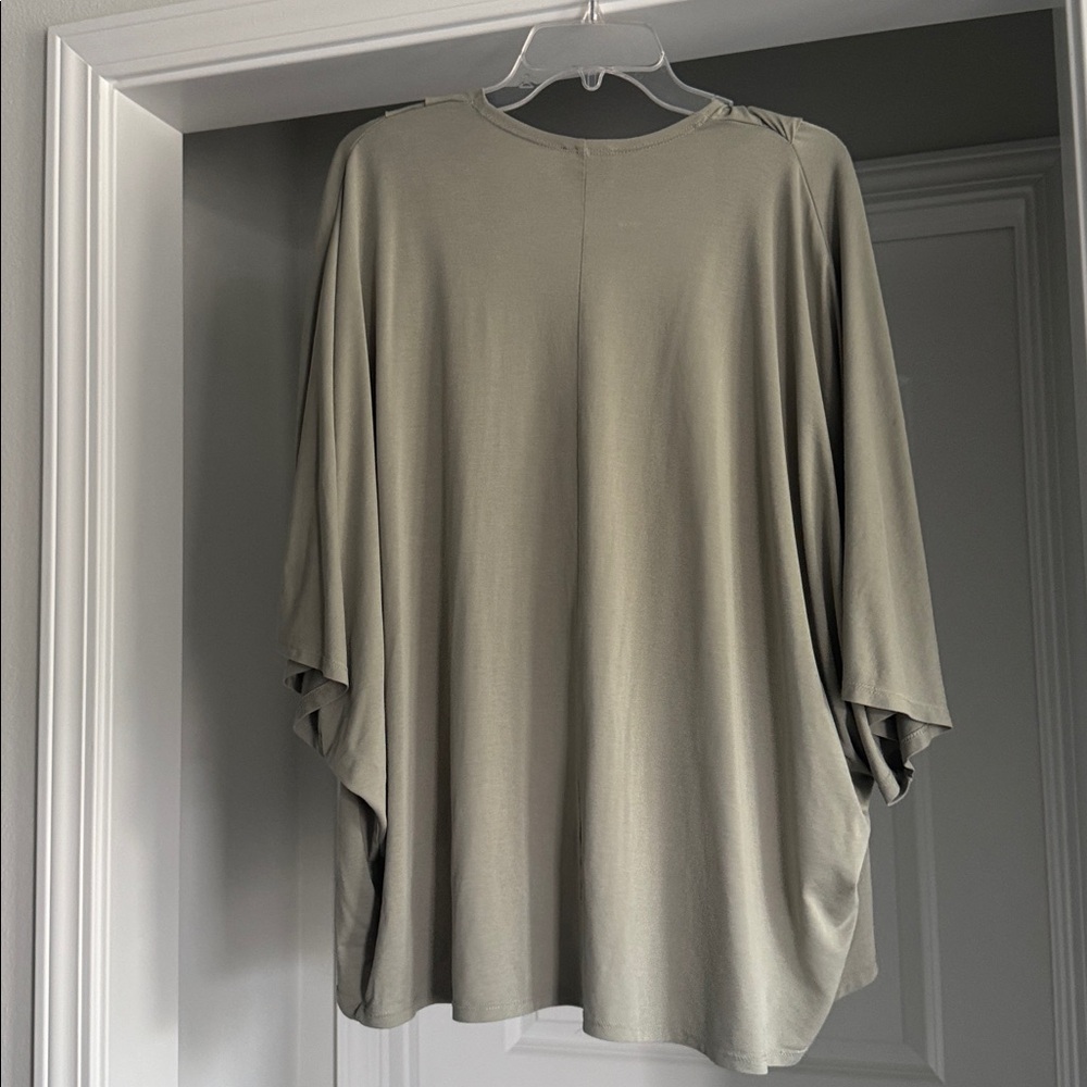 Light Olive Green Women's Shall Outerwear - Picture 3 of 4